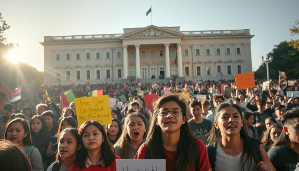 Mahasiswa Protes di Depan Istana